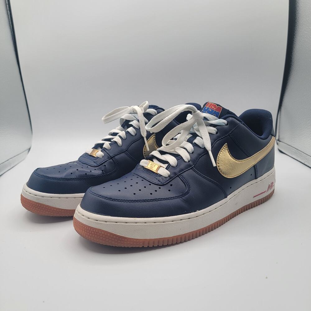 Nike Air Force 1-82 Low USA Olympic White Red Blue & Gold. 10.5 Men's